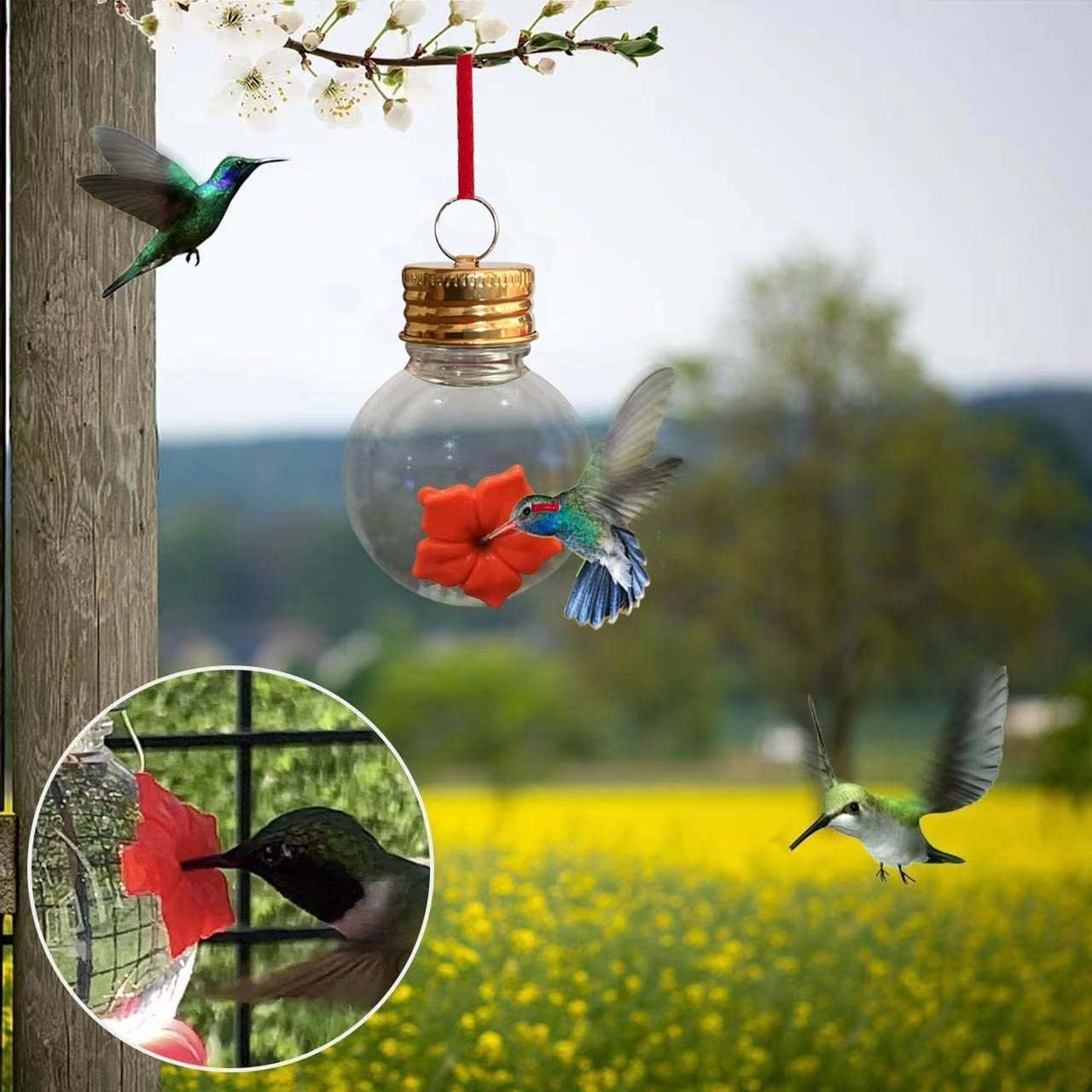 🌞Summer Funny Sale Buy one get one free - LZYoehin™Hummingbird Feeder Mason Jar Three Ports