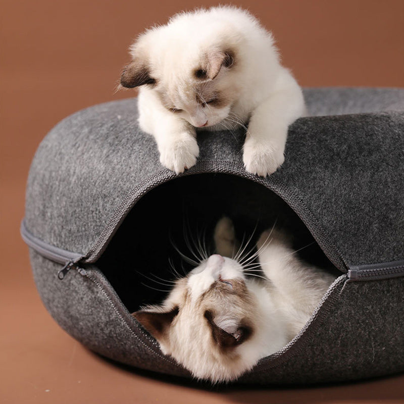 Cats House Basket Natural Felt Pet Cat Cave Beds Nest Funny Round Egg-Type with Cushion Mat For Small Dogs Puppy Pets Supplies