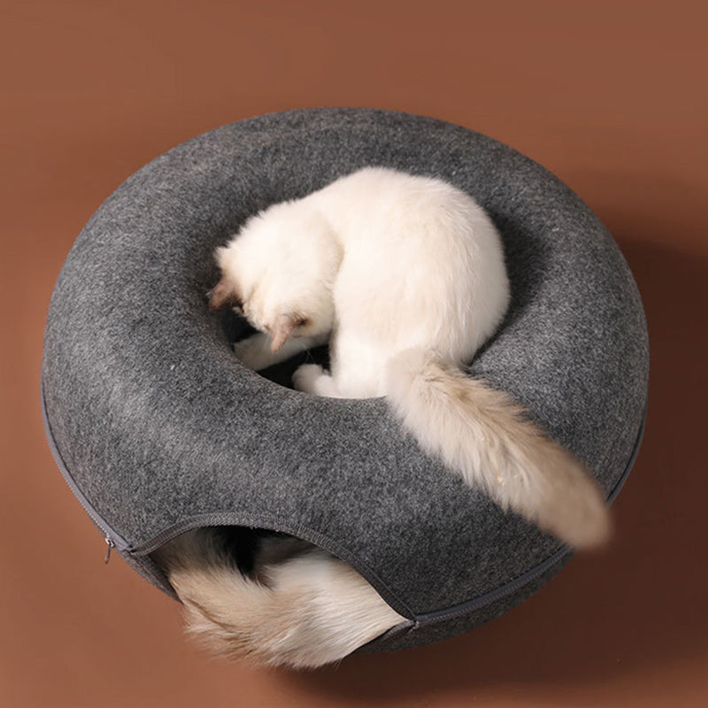 Cats House Basket Natural Felt Pet Cat Cave Beds Nest Funny Round Egg-Type with Cushion Mat For Small Dogs Puppy Pets Supplies