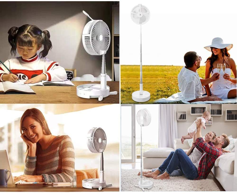 Portable Telescopic USB Fan With Mist humidifier LED Light