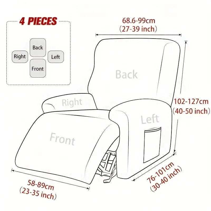 Recliner Sofa Cover Leaves For 1/2/3 Seats