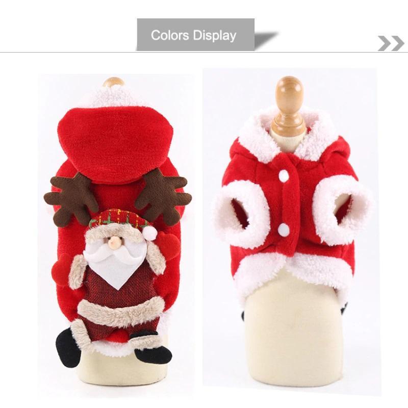 Christmas Pet Puppy Xmas Santa Reindeer Dog Costume Cat Hoodie