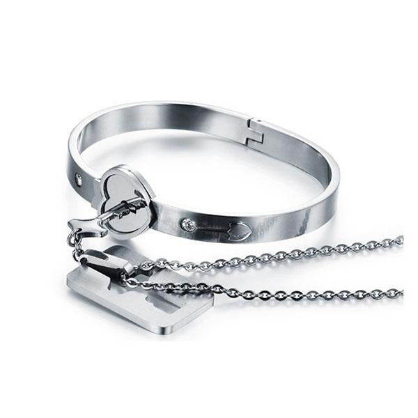 Love Lock Your Heart Bracelet Set