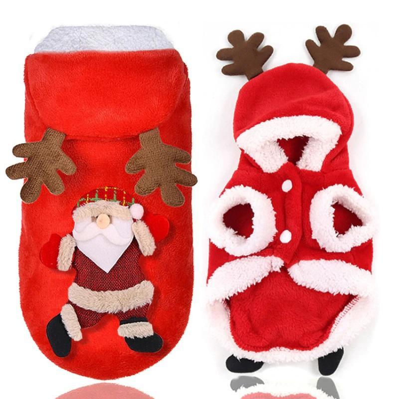 Christmas Pet Puppy Xmas Santa Reindeer Dog Costume Cat Hoodie