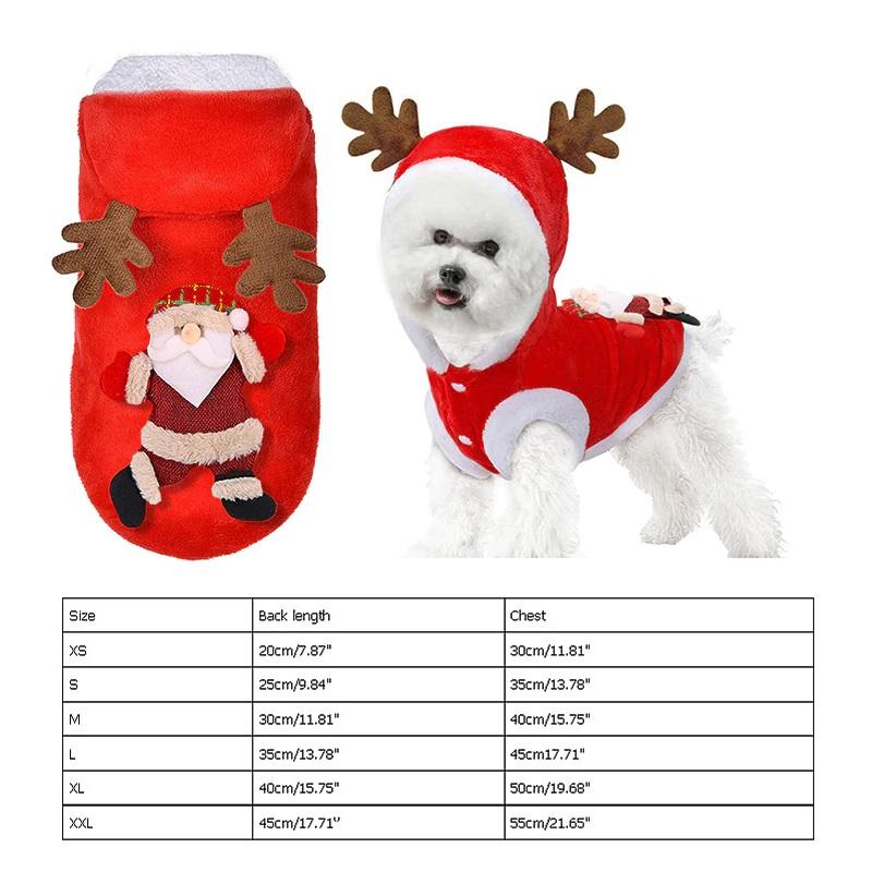 Christmas Pet Puppy Xmas Santa Reindeer Dog Costume Cat Hoodie