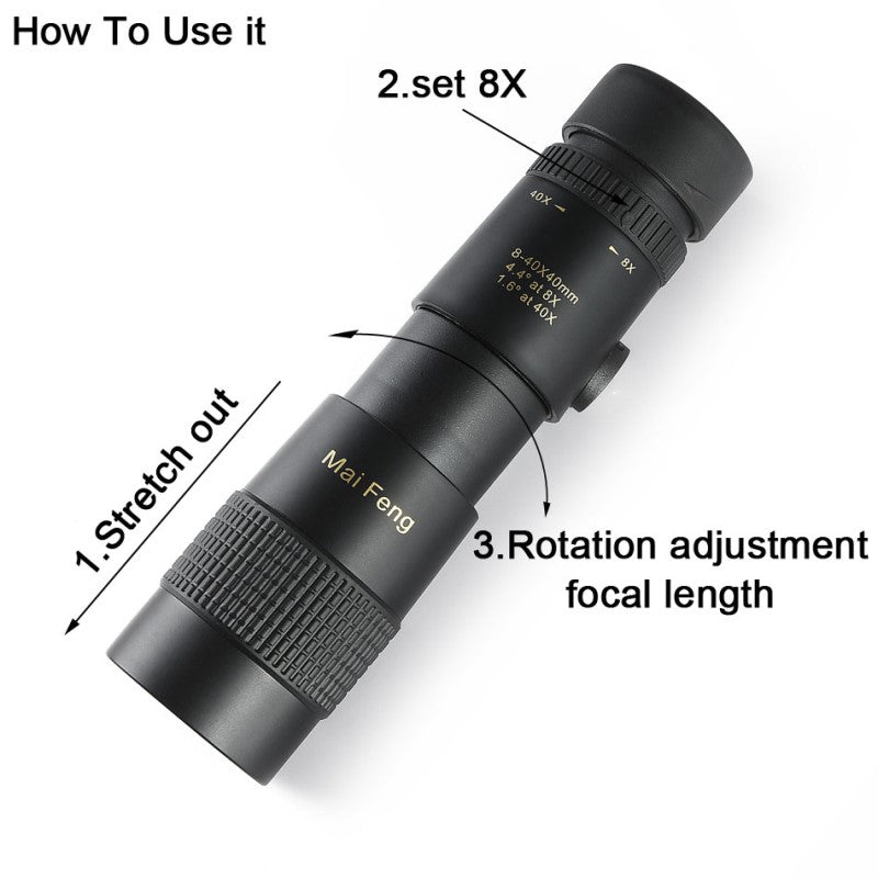 🎄Early Christmas Promotion 50% Off🎄🎅10-300X40mm Super Telephoto Zoom Monocular Telescope