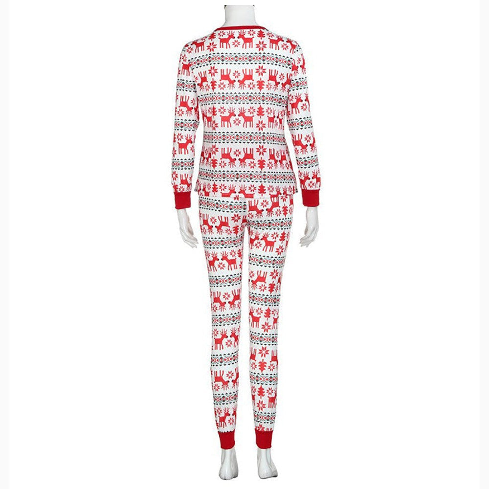 Family Matching Christmas Deer and Snowflake Pajamas Set