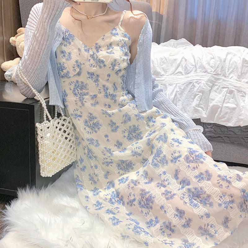 🎉Summer Funny Big Sale 50% Off 🎉Women's Floral V-Neck Slip Dress