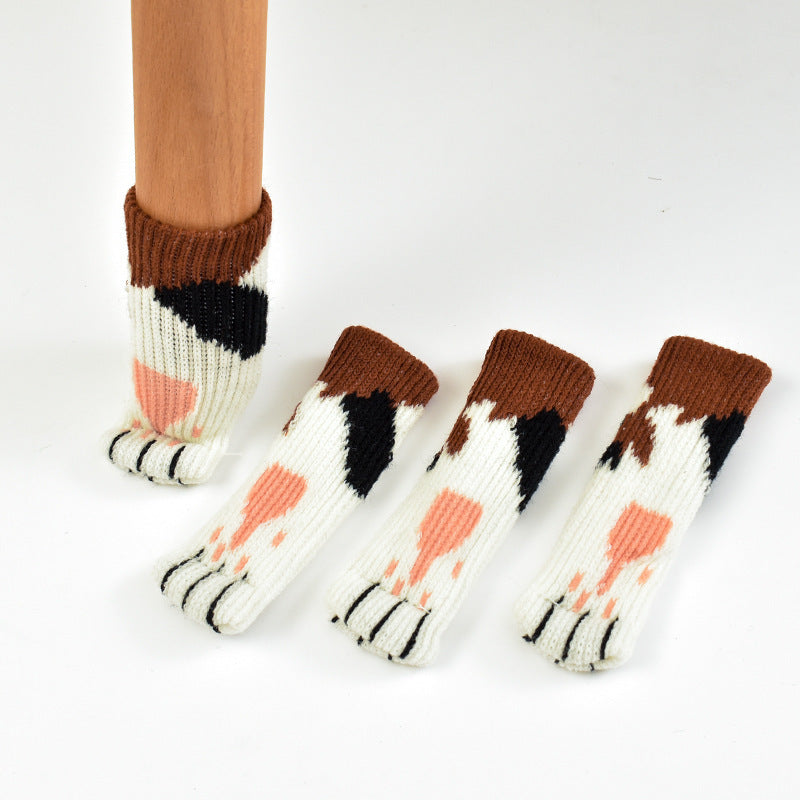 🐑Winter Funny Big Sale 50% Off -🐑4PCS Cat Paws Knitted Furniture Socks Chair Leg Socks