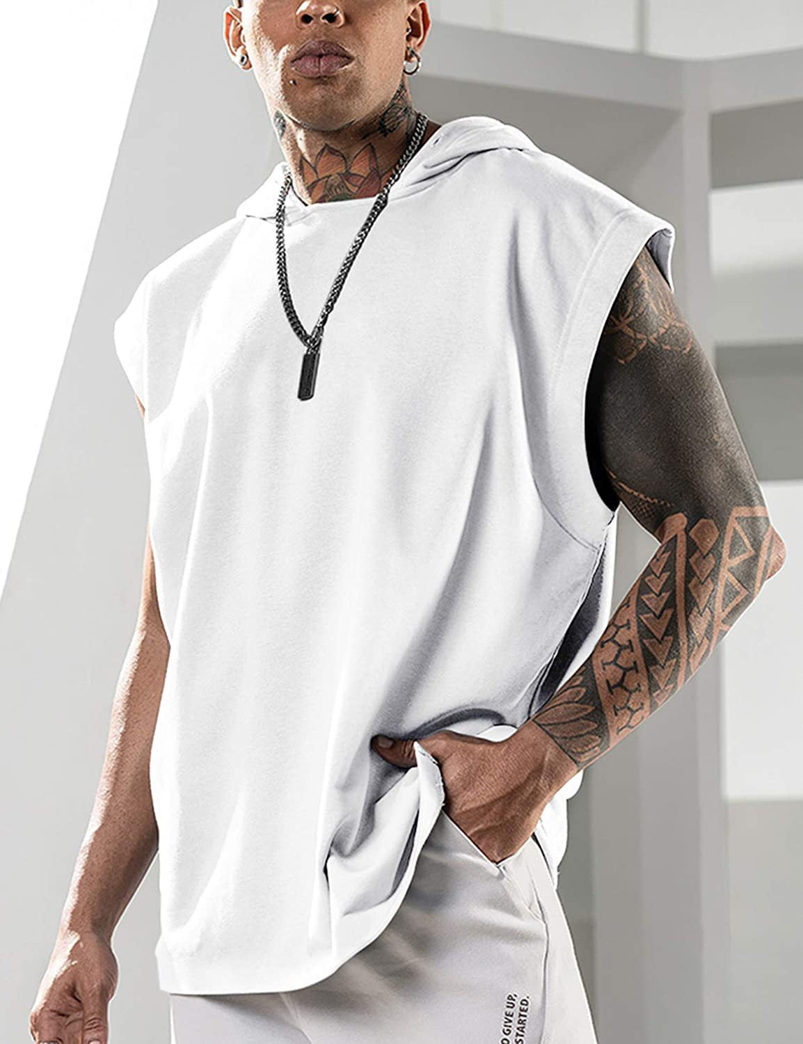 LZYoehin™Fitness pullover sports sleeveless hooded vest