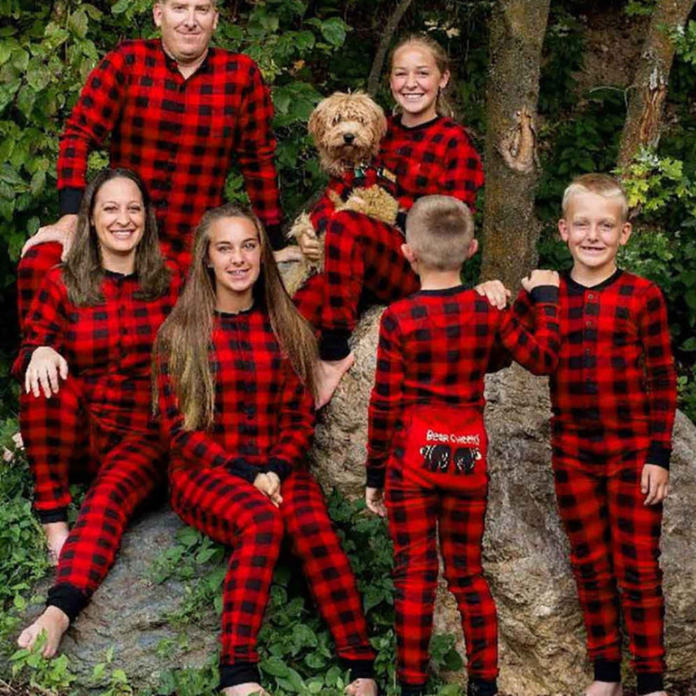 Classic Christmas Buffalo Plaid Family Matching Pajamas Sets