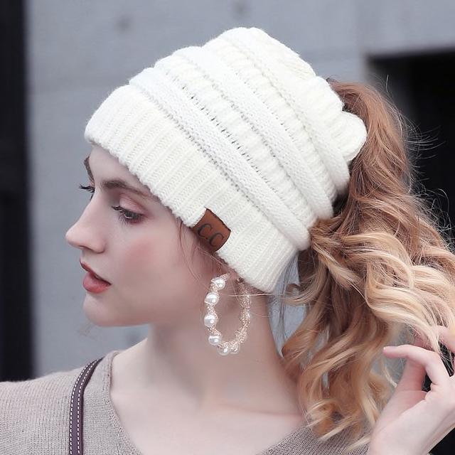 Soft Knit Ponytail Beanie