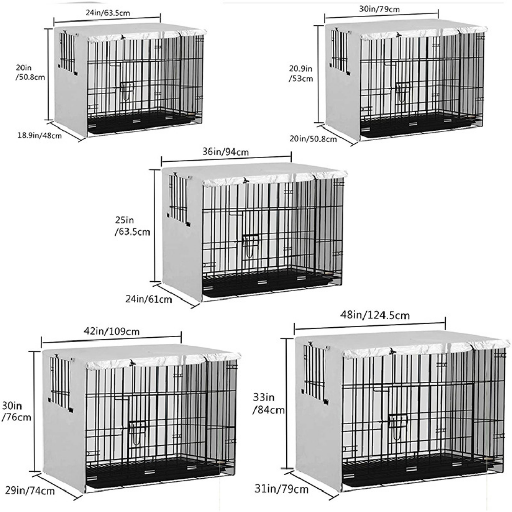 LZYoehin Dog Crate Cover Pet Kennel Cover Universal Dog Cage Cover for 36-48 inches Wire Dog Crate, Black