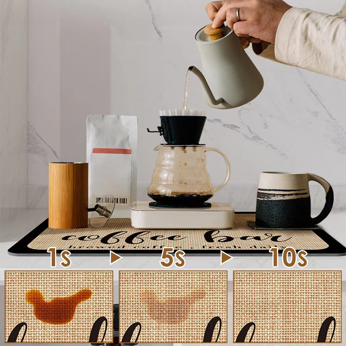 🎁2024 Home Day Sale 30% Off - LZYoehin™Oil Resistant Water Absorbent Coffee Kitchen Mat