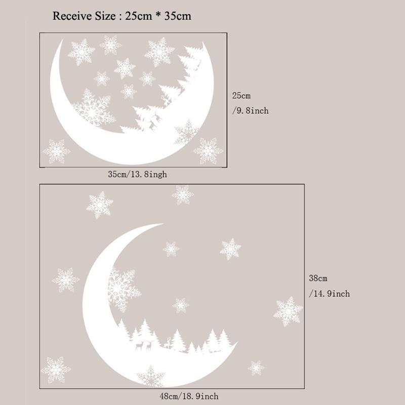 Snow Crescent Electrostatic Wall Sticker