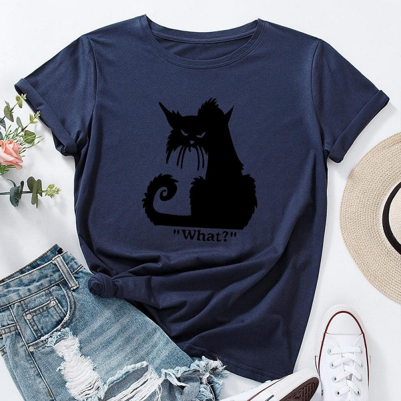 Women's T shirt Doubt cat