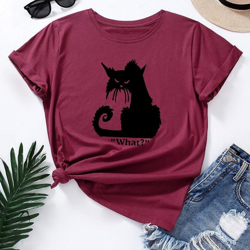 Women's T shirt Doubt cat