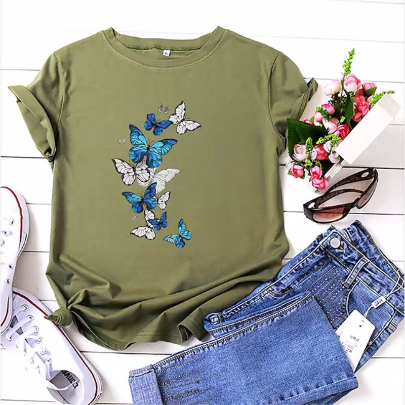 Women's T shirt Butterflies Flying