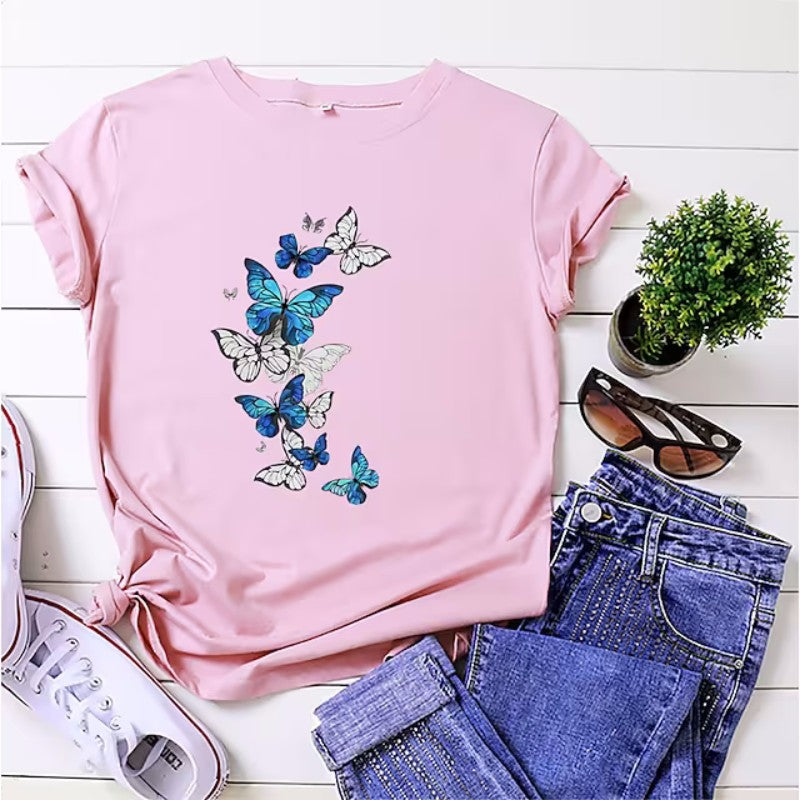 Women's T shirt Butterflies Flying